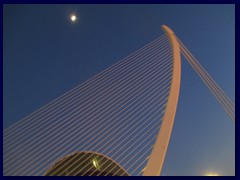 City of Arts and Sciences by night 15 - El Pont de l'Assut de l'Or and the moon